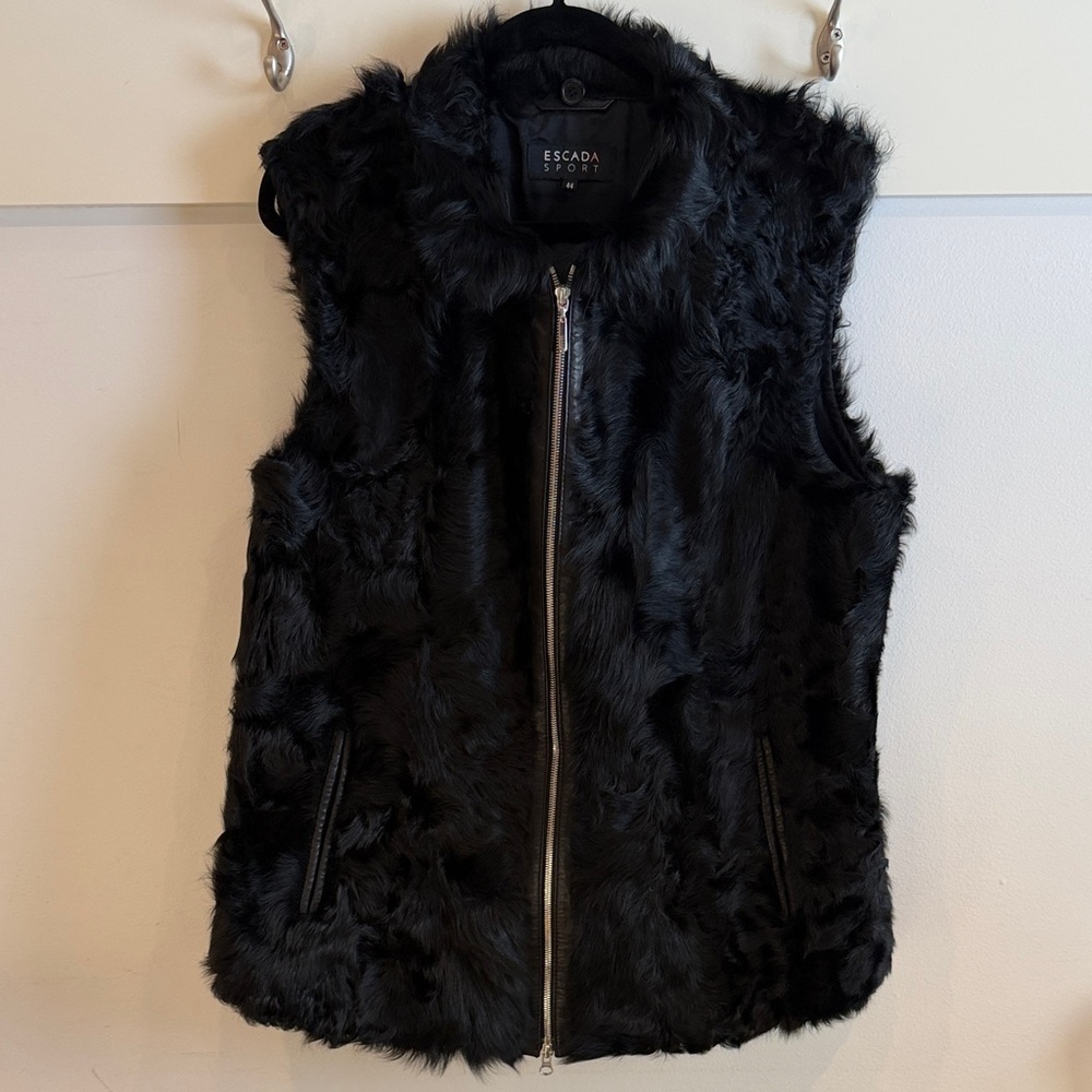 Escada Black Faux Fur Vest for Women